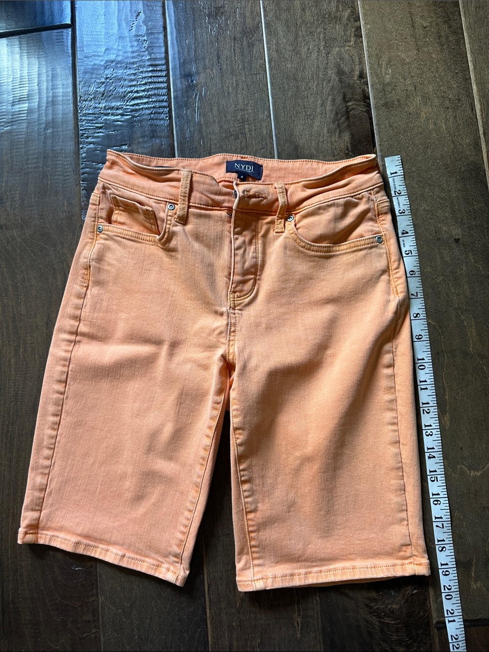 NYDJ Peach-Colored Denim Bermuda Shorts for Women